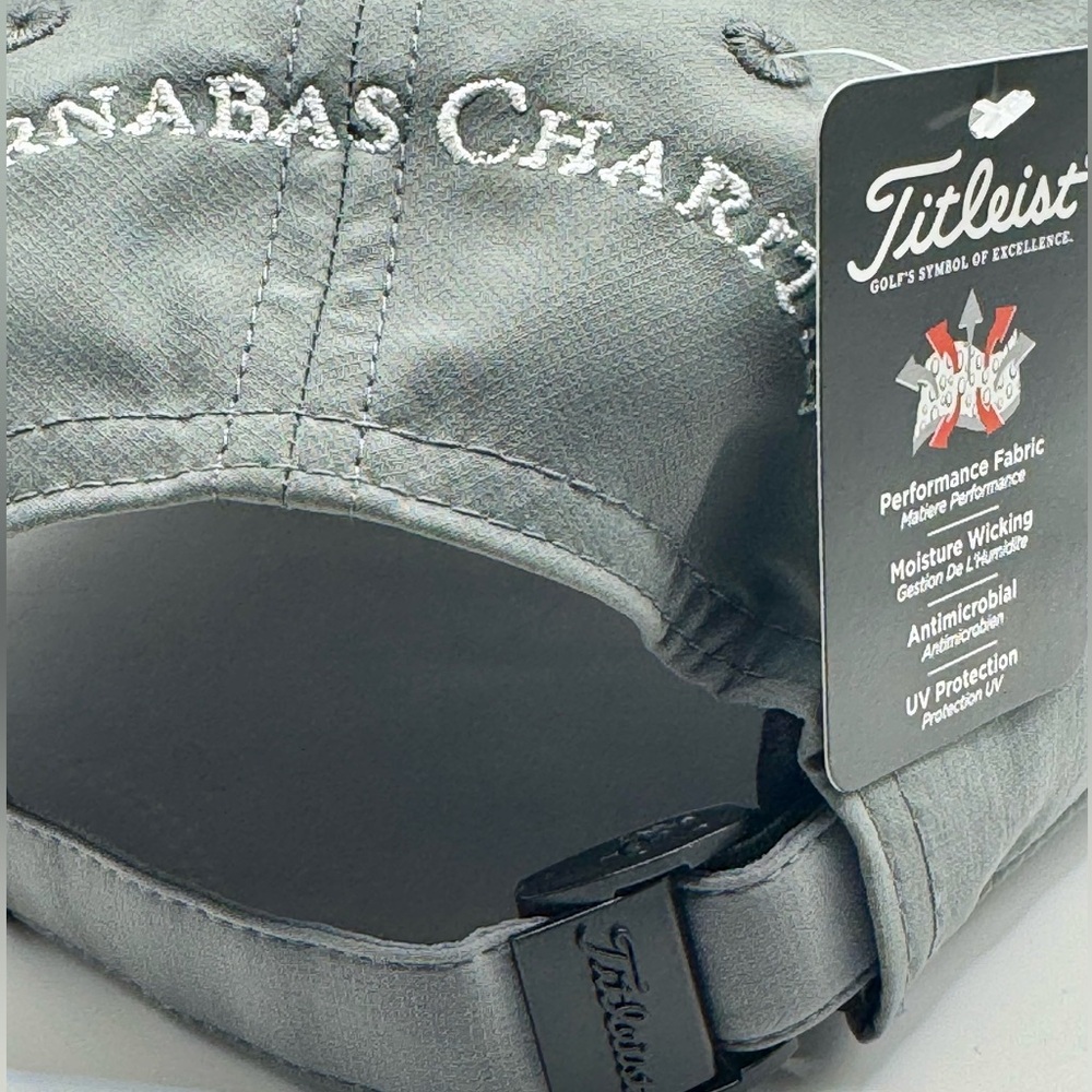 NWT Titleist Slideback Adjustable Golf Hat GRAY with Raised White logo/lettering - Picture 6 of 11